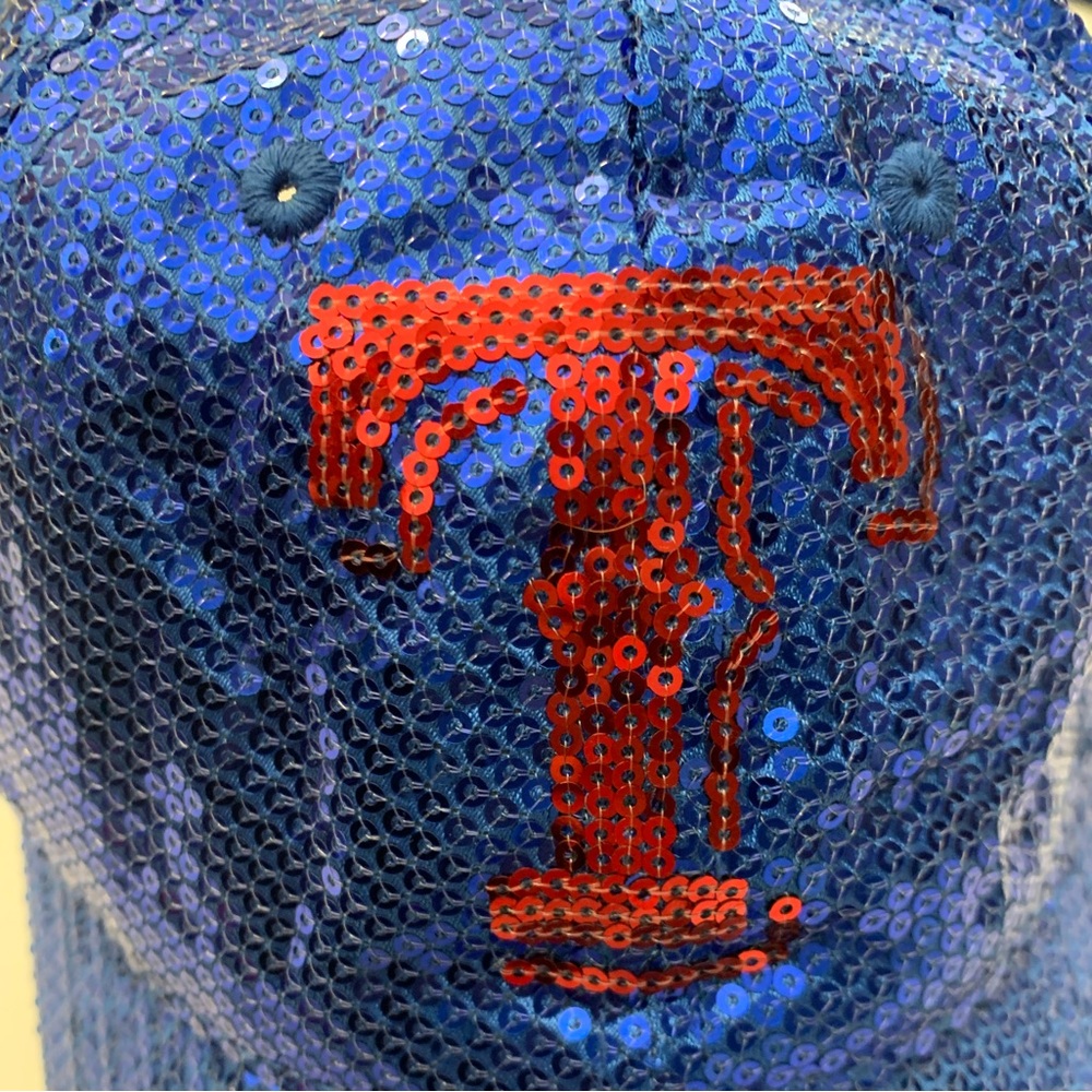 Texas Rangers Victoria’s Secret PINK Sequin Sequence Bling Sparkle Baseball hat - Picture 5 of 13